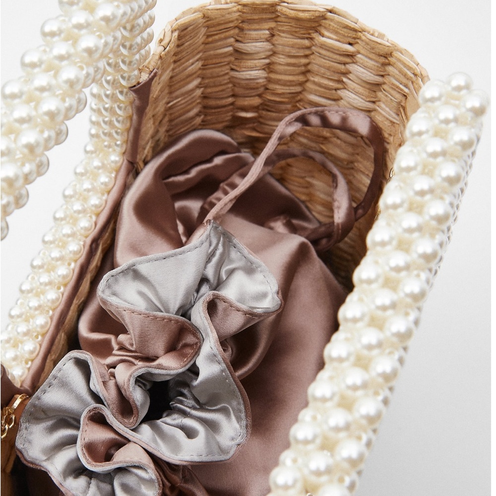 🧚‍♀️ZARA PEARL HANDLE BASKET BAG 🧚‍♀️ - Picture 4 of 6